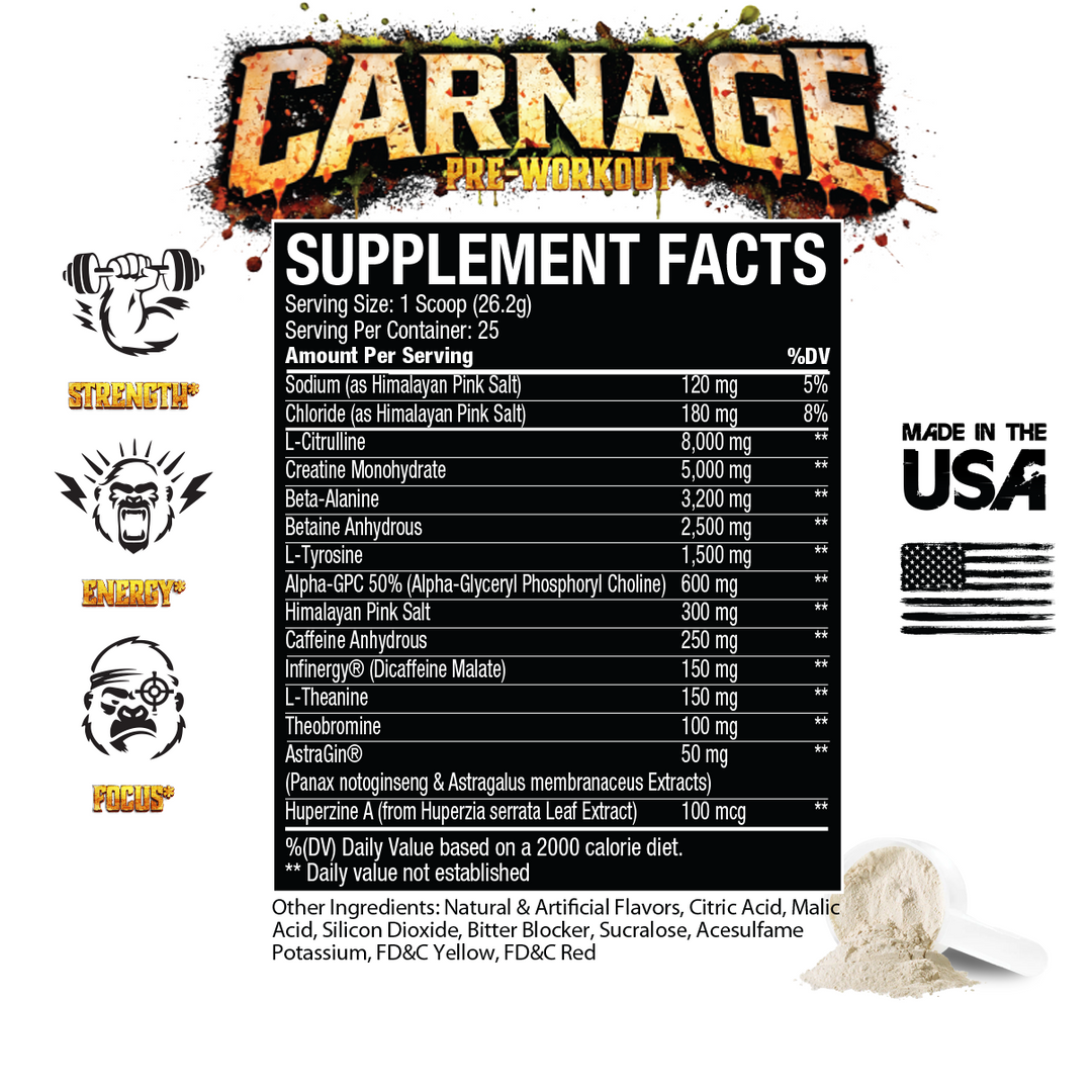 Carnage Pre Workout - Sour Peach Watermelon