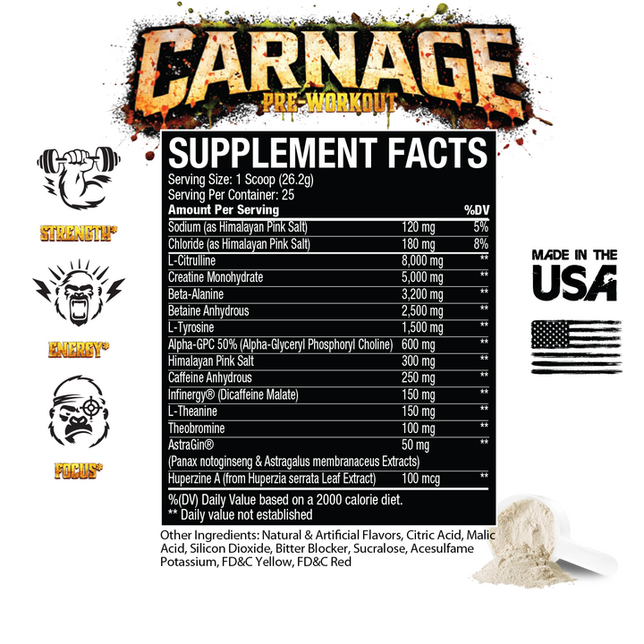 Carnage Pre Workout - Sour Peach Watermelon
