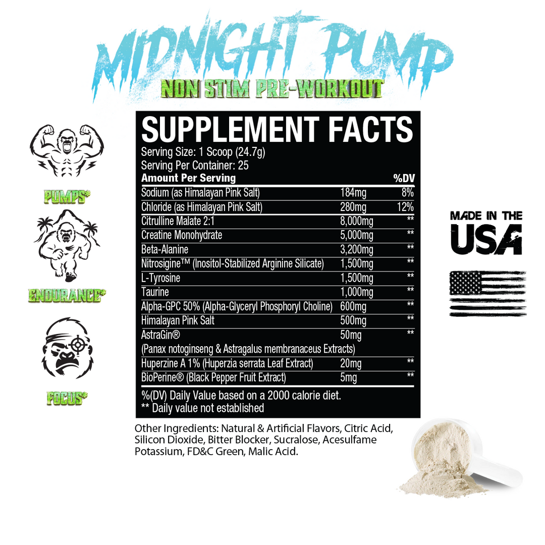 Midnight Pump Non Stim Pre Workout - Gummy Green Apple